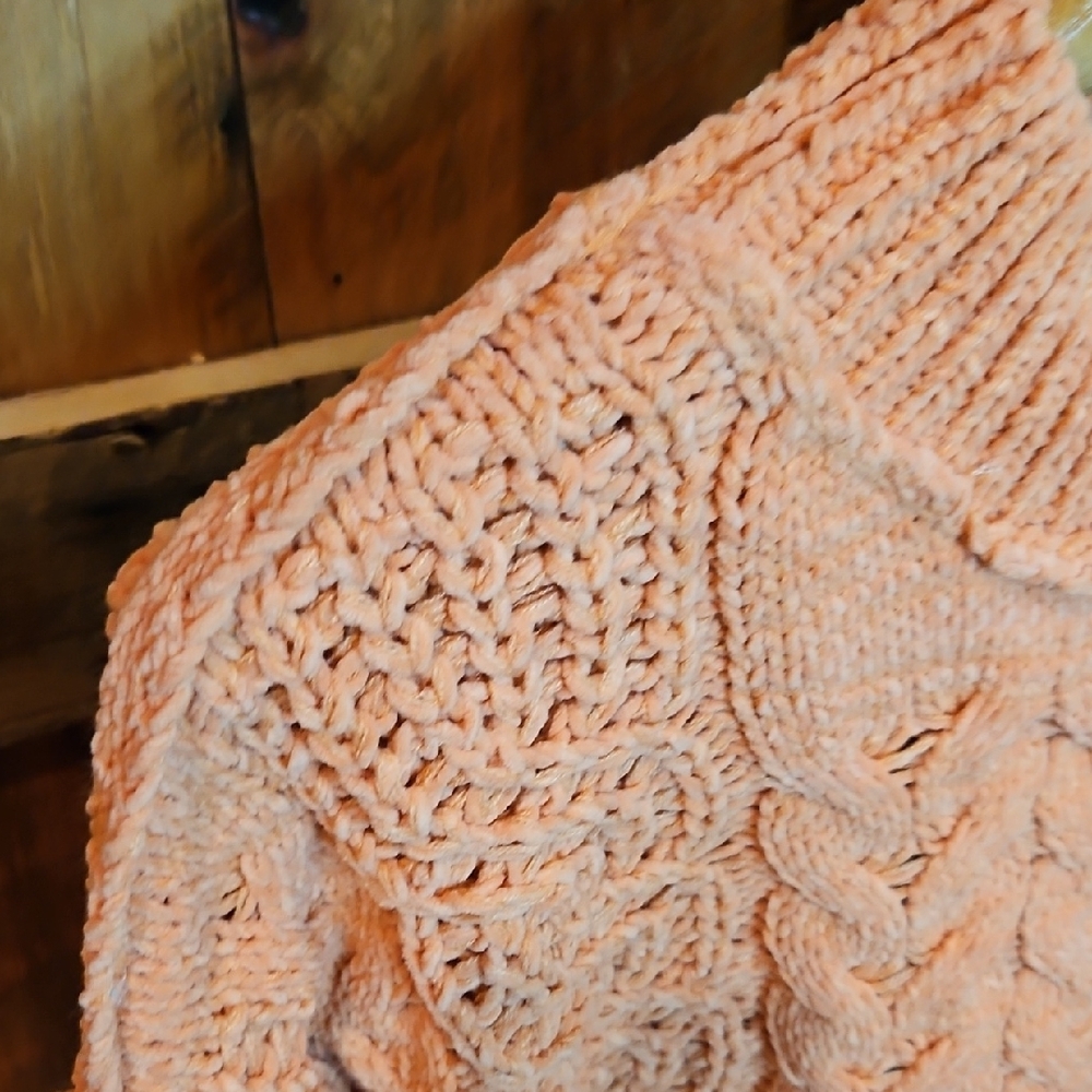 066 POL Orange Cable Knit Turtleneck Sweater - Picture 8 of 8